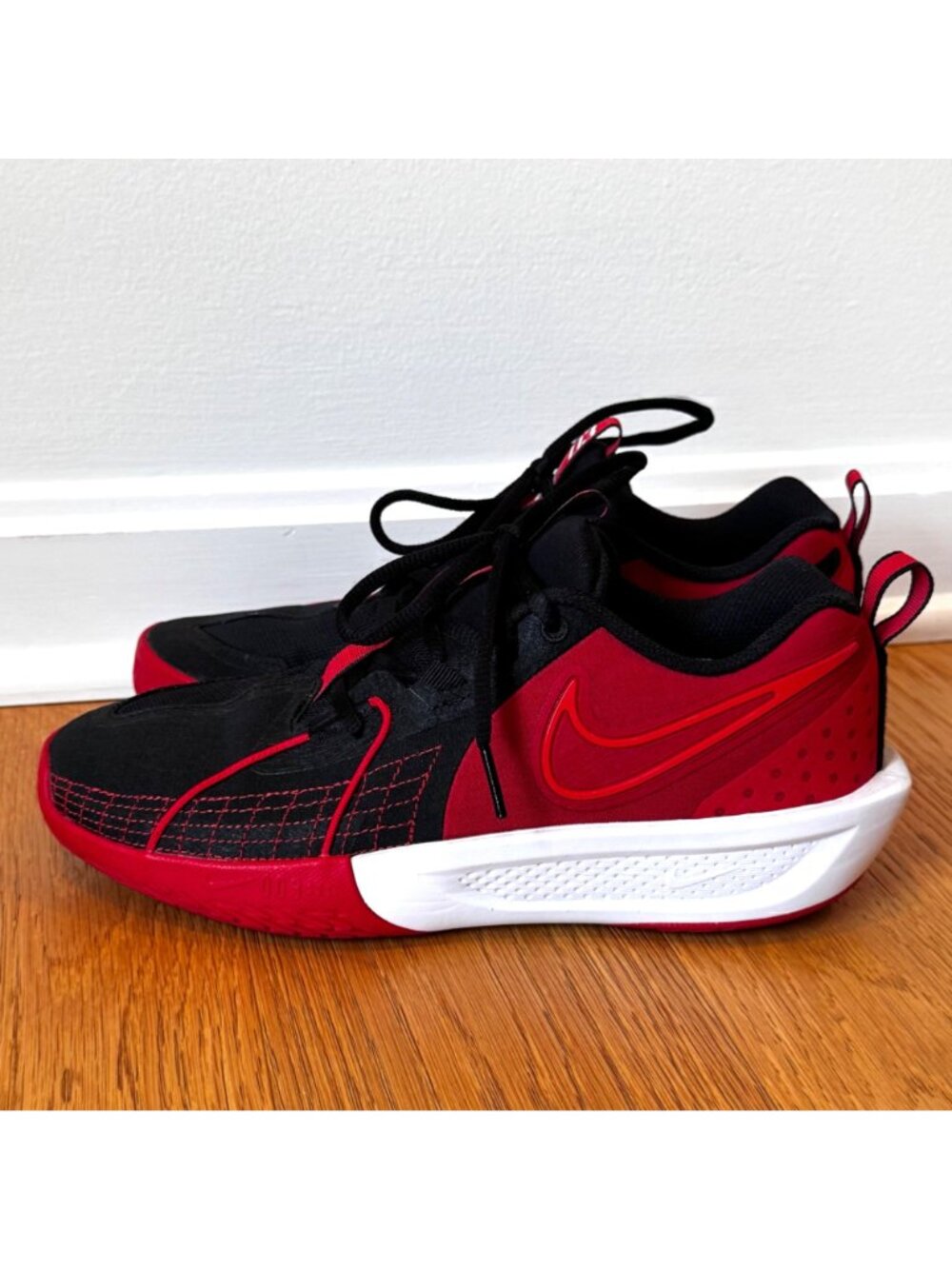 Nike GT-03 Black White University Red Big Kids Boys Size 6.5 FD7033-002 Sneakers